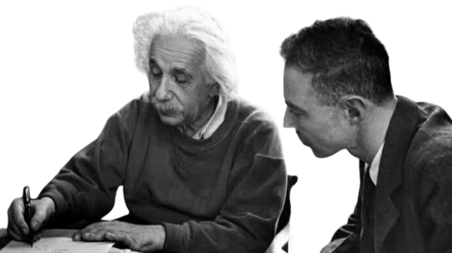 Albert Einstein meeting with J. Robert Oppenheimer
